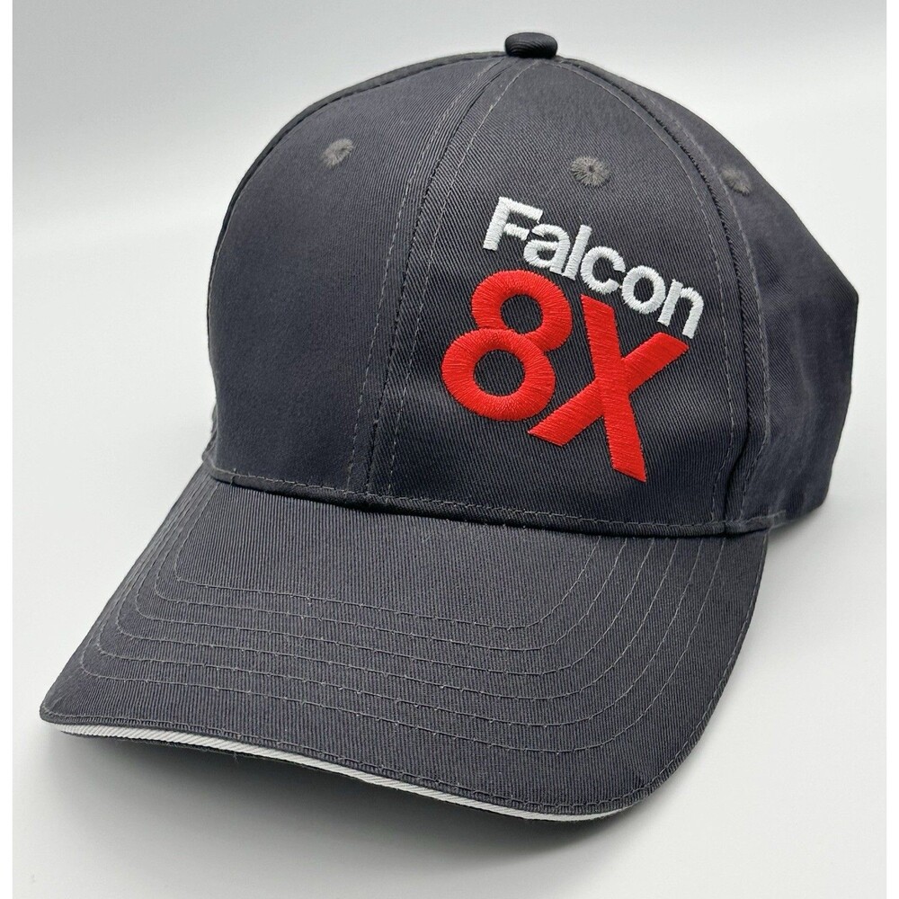 Dassault Falcon 8X Charcoal Gray Adjustable Embroidered Baseball Cap Hat